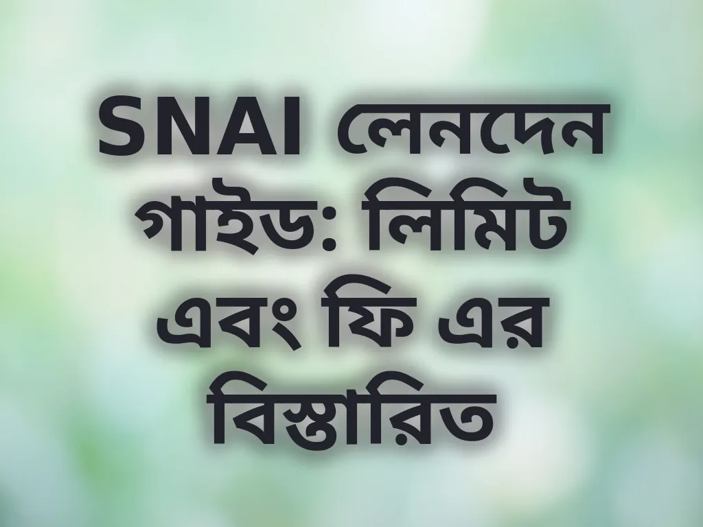 SNAI লেনদেন গাইড